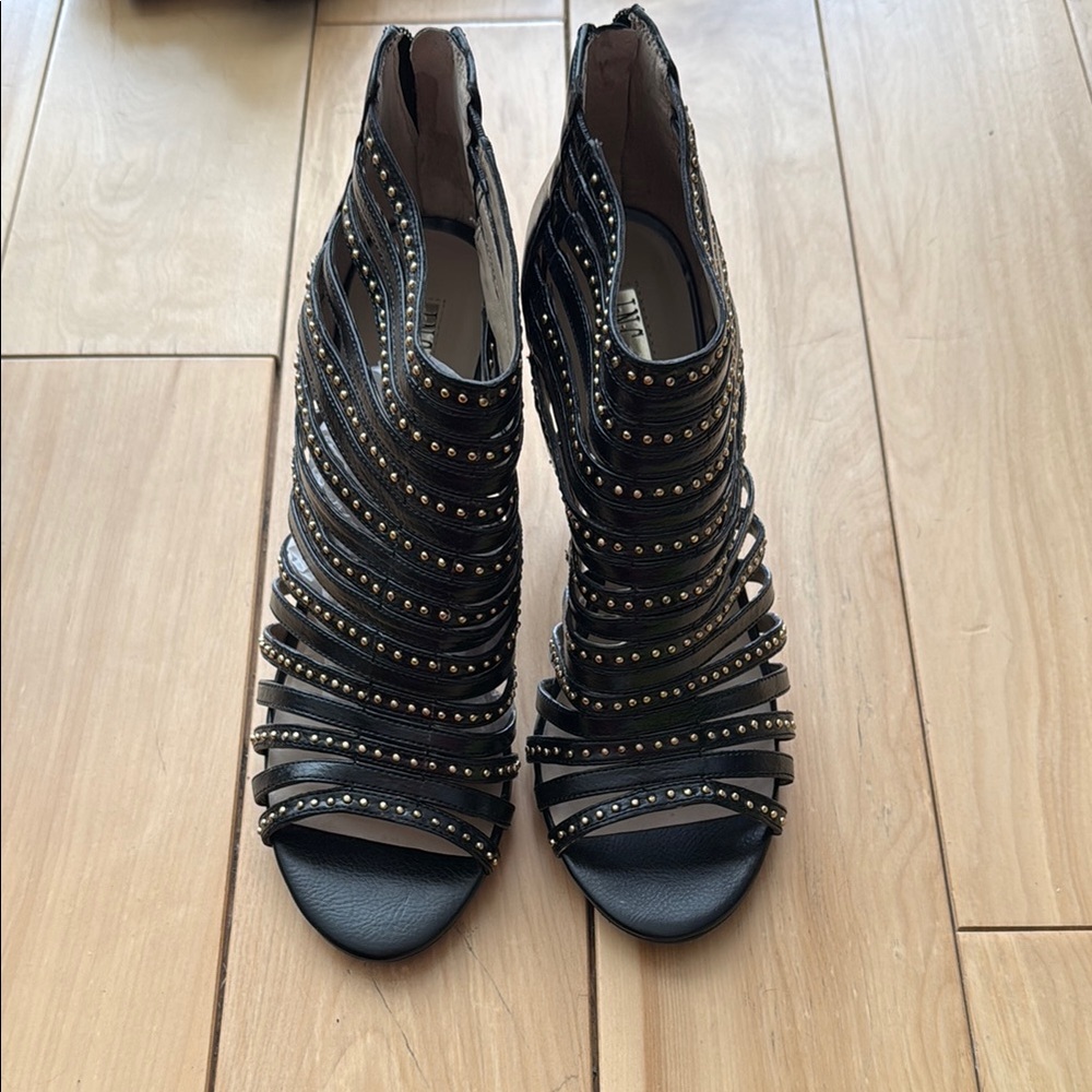 Studded Black Women's Heels